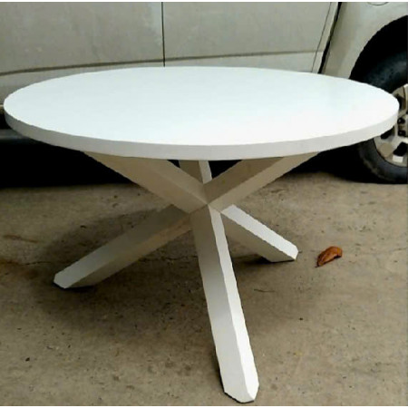 Banak : Bàn Ăn Tròn Chân X - 1m2 Màu Trắng